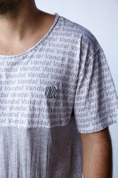 STAMPED FADED HALFIE TEE - GRY