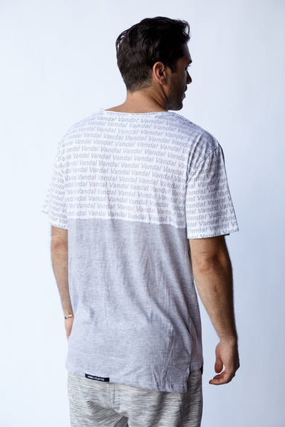 STAMPED FADED HALFIE TEE - GRY